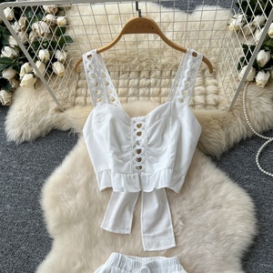 Kỳ nghỉ của phụ nữ mùa hè sexy cutout dây đeo dây đầu cao Bow Slit váy - Product Image 2