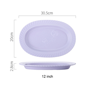 New Ceramic Rice Bowl Soup Bowl Creative Simple Relief Bowl Tableware <b>Set</b> Modern Dish Plate Fish Plate Tableware - Product Image 5
