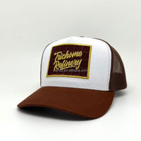 Gorra Trucker de Malla con Parche de Chocolate Bordado Personalizado al por Mayor, Bicolor, Ajustable, Estilo Urbano para Hombres, Mujeres y Adolescentes