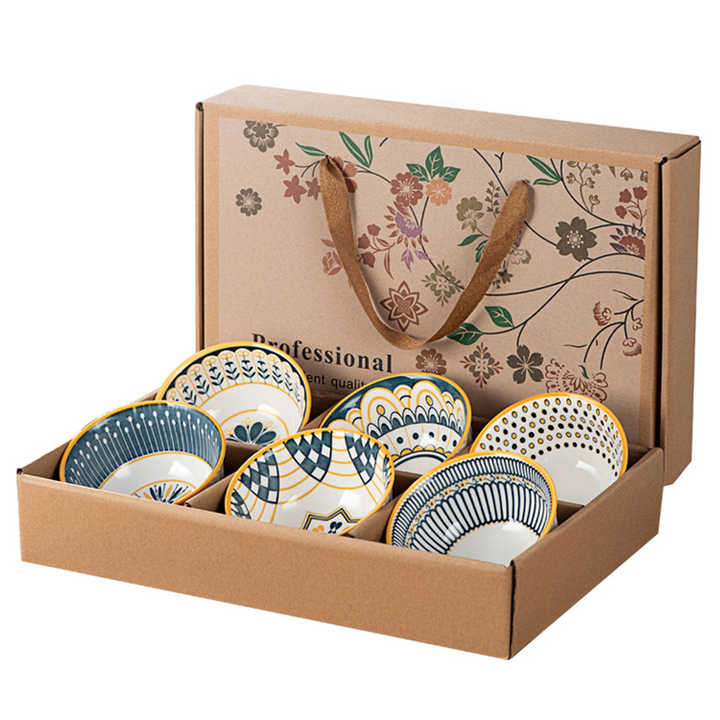 New Design 4.5Inch Japanese Style Ceramic Salad Bowls Dinnerware Set of 2/4/6 Bowl Gift Set