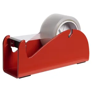 Jh-mech-dispensador de etiquetas Manual de un solo rollo, suministros de oficina, personalizado, color rojo, cinta de Metal, OEM