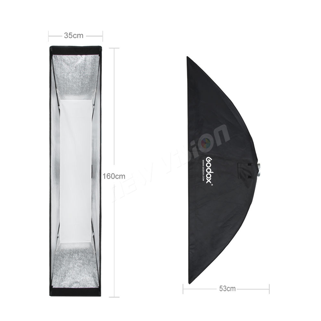 Godox 35x160cm 14x63 Inch Rectangular Grid Honeycomb Softbox with Bowens Mount for Photo Studio Strobe Flash Light