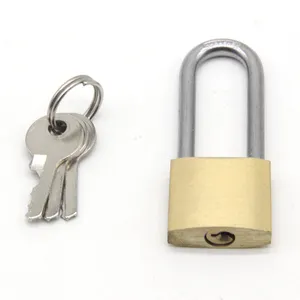 Petite serrure industrielle, logo gratuit, 20mm, 30mm, longue manille, cadenas de sécurité en laiton avec clé principale