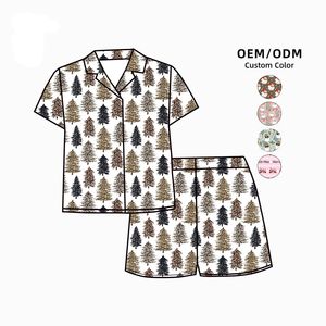 Conjunto de Pantalones Cortos sin Mangas para Bebés Niñas, de Bambú/Algodón Orgánico, OEM/ODM, Estampado Personalizado, Casual, Gran Venta - Product Image 1