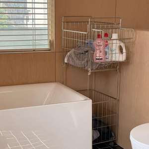 304 Roestvrijstalen 2 Tier Met Wielen Vuile Kleren Opbergmand Badkamer Vloer Houder Verwijderbare Wc Trolley Plank - Product Image 2