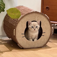 Villa pour chat en feutre, universelle toutes saisons, semi-fermée, avec griffoir intégré et structure d'escalade, pour le bien-être de votre chat