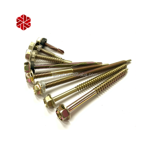 Tùy chỉnh được chấp nhận vàng mạ kẽm PVC máy giặt đôi Chủ Đề tiêu chuẩn hình lục giác đầu khoan vít - Product Image 1