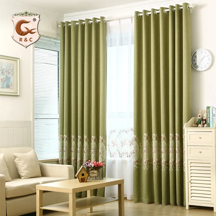 Hot Sale Customized Embroidery Curtain Fabric Living Room Bedroom