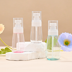 Nhỏ rỗng chai lotion với bơm cho du lịch 50 60 100 ml Pet hồng Mỹ phẩm bao bì container - Product Image 3