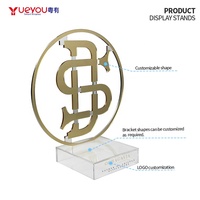 Support de présentation de table multifonctionnel en acrylique transparent moderne doré, détachable, écologique, taille et épaisseur personnalisables pour