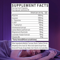 Gummies naturelles aux herbes Source Factory 5-HTP pour le sommeil, riches en glycine, L-théanine et 5-HTP.