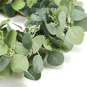 20 بوصة زهور اصطناعية باب أمامي للمنزل نافذة حائط شرفة مزرعة إكليل الأوكالبتوس - Product Image 2