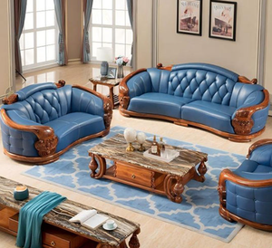 Sofá Seccional Grande de Estilo Europeo para Apartamento o Villa, Patas de Madera Maciza, Cómodo, Color Personalizable, para Sala de Estar de Hotel - Product Image 4