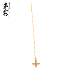 Cặp của 316L thép phẫu thuật miễn phí rơi threader Bông tai với duy nhất chéo dangle và bài piercing cơ thể đồ trang sức - Product Image 5