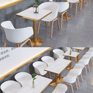 Set di <span class=keywords><strong>Tavoli</strong></span> e <span class=keywords><strong>Sedie</strong></span> <span class=keywords><strong>da</strong></span> <span class=keywords><strong>Esterno</strong></span> Moderni in Marmo Quadrati, Resistenti all'Acqua e Durevoli, per Hotel e Ristoranti - Product Image 4