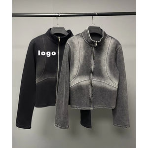 <span class=keywords><strong>OEM</strong></span> Personalizado Francês Terry Ácido Lavagem Vintage Heavyweight Alta Qualidade Algodão Duplo Zíper Hoodie Homens - Product Image 3
