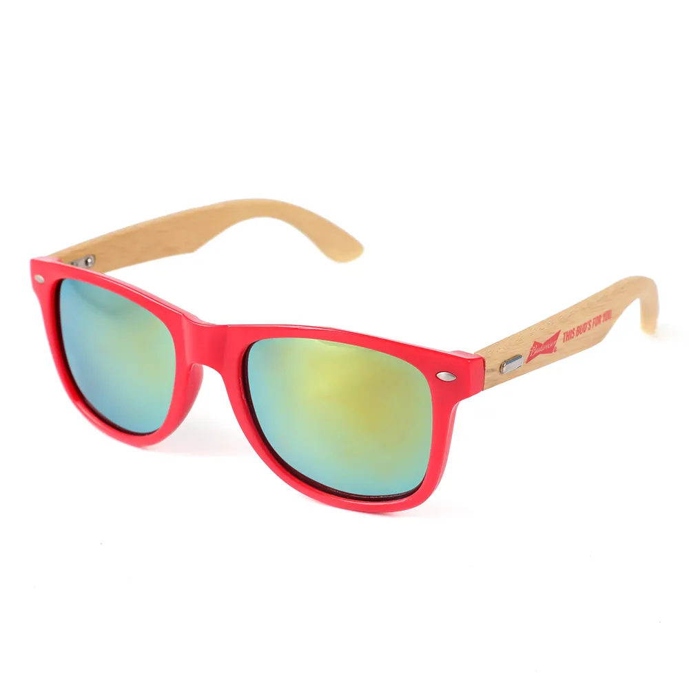 Trendy bamboo sunglasses uv400 polarizing personalized sun glasses wooden handmade sun glasses custom gold mirror lens eyewear