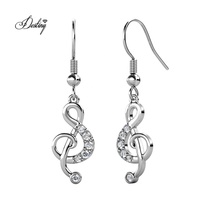 Boucles d'oreilles crochet ornées de cristaux Swarovski Note de musique mélodieuse oreille Daisini crochet boucles d'oreilles pour petites filles