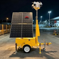 Remolque de Vigilancia Portátil Plegable con Energía Solar, Paneles Solares Plegables para Monitoreo de Eventos Temporales