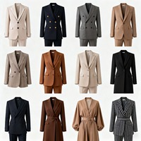 Ensemble de robe de costume pour femme, rétro, élégant et professionnel, de bureau, personnalisé, de haute qualité, bleu clair, col rond