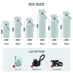 Botella de Agua Aislada de 14 oz con Logotipo Personalizado para Niños, con Tapa de Paja, Frasco de Vacío de Acero Inoxidable para Niños en Edad Escolar, Regalo, Libre de BPA - Product Image 5