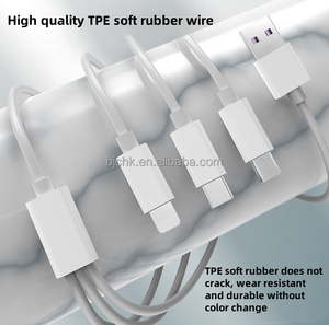 CERTIFICADOS CE ROHS Super Fast 66W 3 en 1 Blanco One Drag Tres cables de datos <span class=keywords><strong>Carga</strong></span> para <span class=keywords><strong>Apple</strong></span> 66W <span class=keywords><strong>Carga</strong></span> de teléfono de tres cabezales - Product Image 5