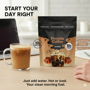 Café de Proteína Premium con Caramelo, 10g de Proteína, Prebióticos, MCTs, Café Instantáneo, Fitness, Post-Entrenamiento, Impulso Matutino, Energía - Product Image 4