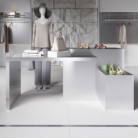 Brutalist Custom Retail Tienda de ropa Estantes de exhibición Tablero multicapa Acabado en madera Diseño libre Varios diseños de muebles
