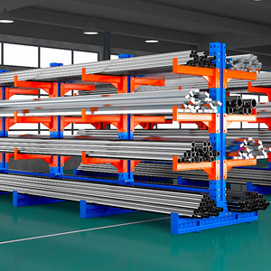 Steel Cantilever <b>Racking</b> <b>System</b> Adjustable Arm Vertical Pipe <b>Storage</b> Rack Industrial Shelving Corrosion Resistant Single Sided - Product Image 5