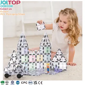 Blok bangunan pendidikan anak-anak 3d pabrik ubin angka bentuk kotak putih segitiga bintang Kastil mainan magnet