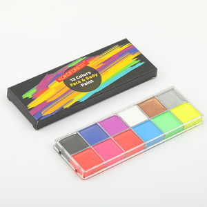 Body Art <span class=keywords><strong>Professionnel</strong></span> Peinture UV à Base d'Huile <span class=keywords><strong>Carnaval</strong></span> Déguisement Fête Flash Tatouage Visage 12 Couleur Kits de Peinture Corporelle Vente en Gros - Product Image 2