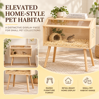 Grande cage de course professionnelle pour animaux de compagnie, style extérieur, en bambou, avec motif animalier, pour chiens, chats, lapins, pour salon
