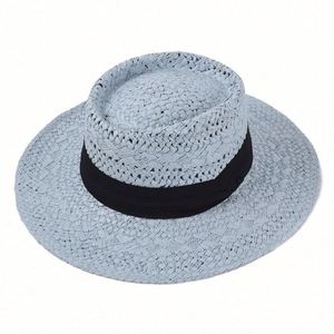 Sombrero de Paja Panamá Tejido a Mano de Alta Calidad para Mujer, Sombrero de Playa Transpirable con Protección Solar para el Verano - Product Image 5