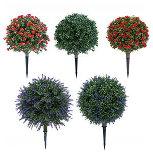 Buis Topiaire Vert Rose Eucalyptus avec Spike Au Sol <span class=keywords><strong>Extérieur</strong></span> Intérieur Faux Arbuste Résistant Aux UV Buissons À Feuilles Persistantes Plante <span class=keywords><strong>En</strong></span> <span class=keywords><strong>Pot</strong></span> - Product Image 6