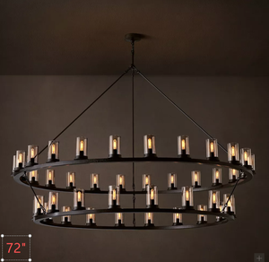 Luminaire suspendu circulaire minimaliste moderne pour salon et salle à manger, lustre rond en verre transparent <span class=keywords><strong>Ondra</strong></span> 48 - Product Image 3