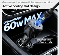 Adaptador de Corriente para Auto Starlink Mini, 12V 24V a 30V DC, Cargador USB C para Accesorios Starlink Mini, Modelo con Pantalla Digital