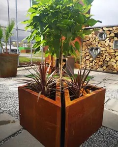 コルテン鋼素朴な植木鉢 & プランター庭の植物ポット大型プランター屋外