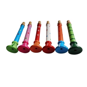 Wholesale Colorful Wooden Mini Trumpet Kids Blow Horn Whistle For Early Education <b>Musical</b> Instrument Orff Percussion - Product Image 1