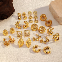 Ensemble collier et boucles d'oreilles tendance en acier inoxydable plaqué or 18 carats en forme de goutte d'eau pour femme, idéal pour mariage, fête, cadeau, vente en gros