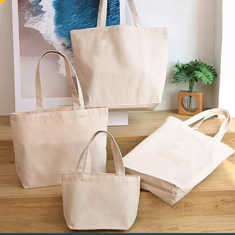 Borsa della spesa in tela Shopper di grande capacità con motivo fai da te in bianco in cotone Tote Bag Eco Friendly con una spalla