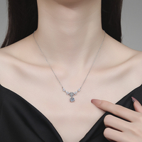 Collier pendentif goutte d'eau en moissanite 1 carat couleur D VVS, motif fleur d'épi de blé, en argent 925 de luxe avec certificat GRA, pour femme