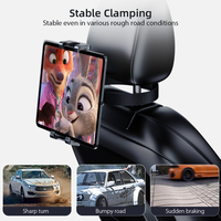 Support de téléphone pour appuie-tête de siège arrière de voiture avec support réglable rotatif à 360 degrés pour téléphones, tablettes et appareils de 4,7 à 12,9 pouces