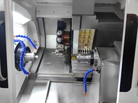 Tour CNC horizontal haute précision DAS TX800-8DIY à 4 axes, tourelle à alimentation unique, double broches, machine de tournage multifonctionnelle