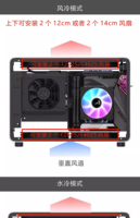 Caja compacta A4 Mini ITX Diseño vertical de volumen de 11L con refrigeración AIO de 240mm y soporte de GPU de triple ranura