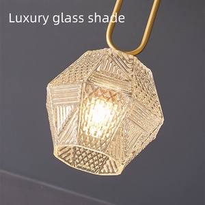 Lampe de plafond en cuivre et verre LED de luxe, petite lampe de plafond, villa, maison, balcon, escalier, décoration intérieure, lampe de plafond simple - Product Image 5