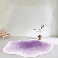 Tapis en polyester à poils moyens, motif Alien, rayé et uni, résistant à la saleté et à l'usure, style Ins tendance pour chambre à coucher
