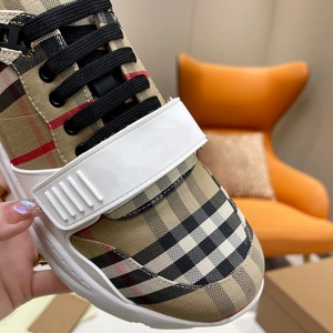 Chaussures de luxe rayées en tissu à semelle épaisse, robustes et confortables, de style designer rétro à lacets, de haute qualité - Product Image 6