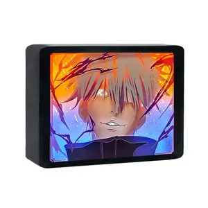 Jujutsu Kaisen Demon Slayer Anime Caixa de Luz de Uma Peça ABS Moldura Lâmpada Noturna USB Decoração de Casa Liberdade Itens de Presente para Amigos Crianças