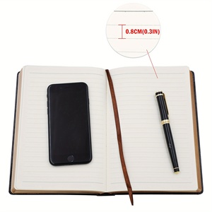 A5 Super Thick Hardcover Leather Journal Organizer/Planner Gold Edge Retro <b>Memo</b> <b>Pad</b> 208 Sheets Customized Logo Digital Printing - Product Image 2