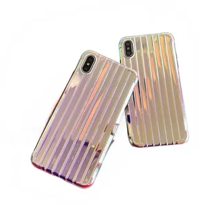 Hot Sale 3D Striped Colorful Phone Case For iPhone 6 6s 7 8 Plus Luxury Silver Comfortable Touch Case For iPhone X XR XS Max